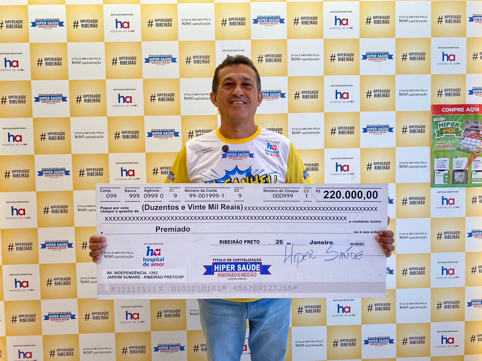 Representante comercial de Batatais leva sozinho  220 mil reais no quarto sorteio.